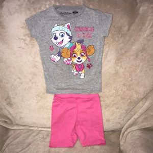 Nickelodeon Paw Patrol top and cat & Jack shorts 3T 💕